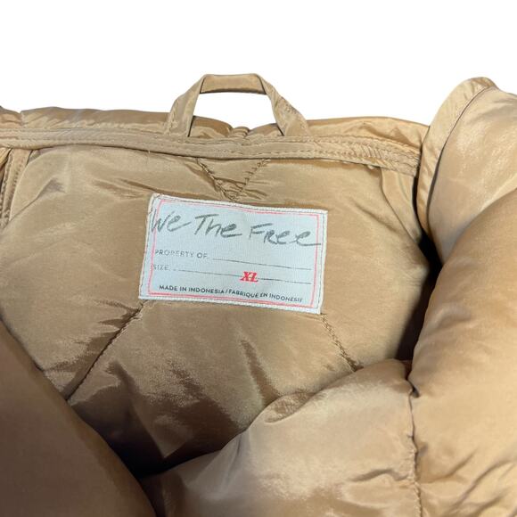 Free People We The Free Joanna Maxi Puffer Jacket Brown Tan Size XL - Picture 14 of 16